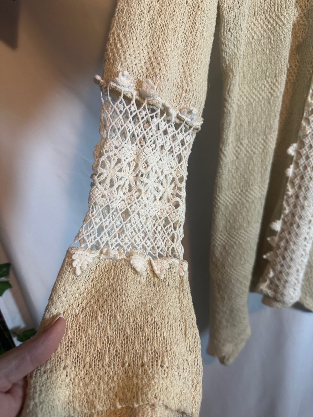 Cal style Cream Open-Front Crochet-Trim Cardigan - Picture 4 of 7